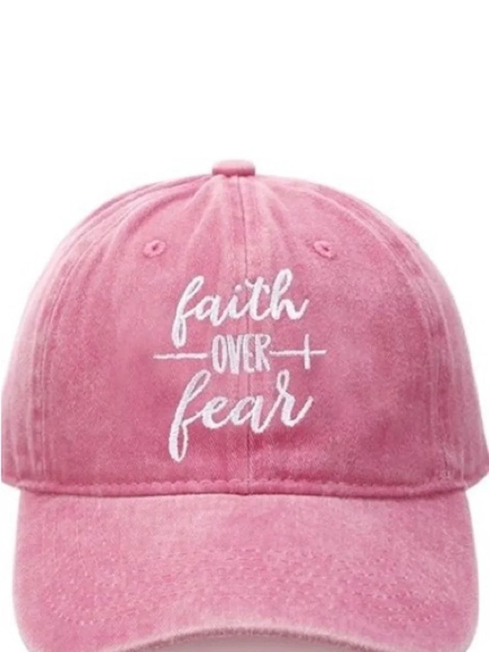 Pink Embroidered Baseball Cap